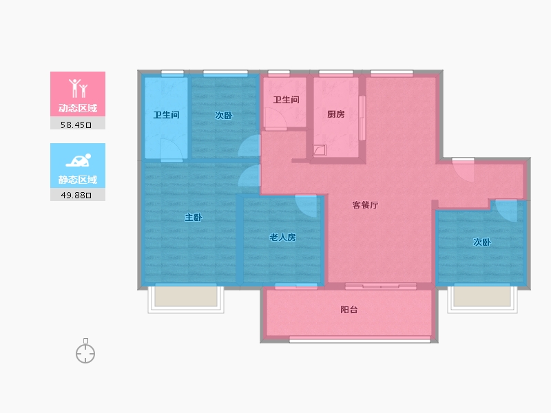 安徽省-合肥市-保利锦庐-96.80-户型库-动静分区