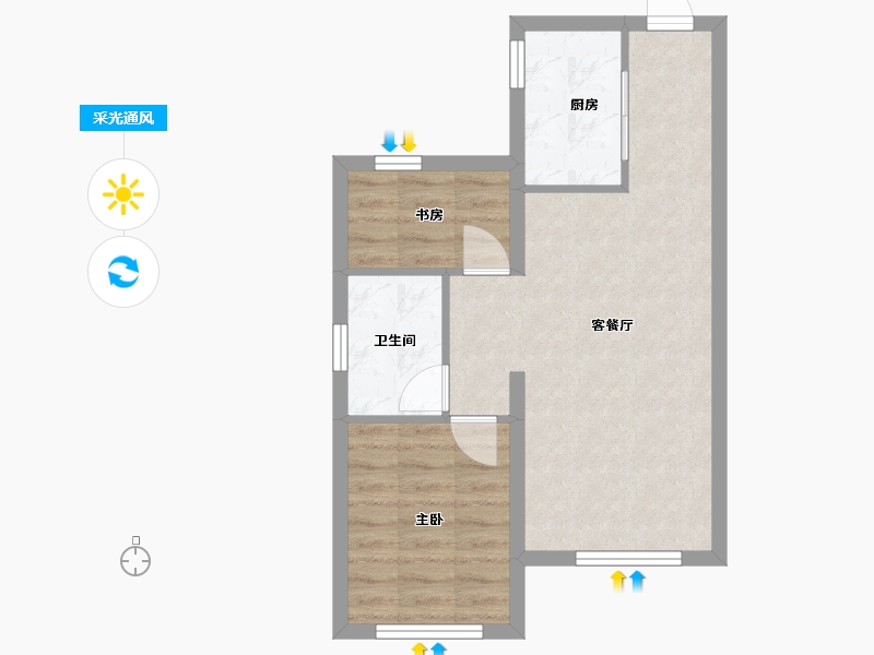 北京-北京市-中海寰宇天下天赋-62.40-户型库-采光通风