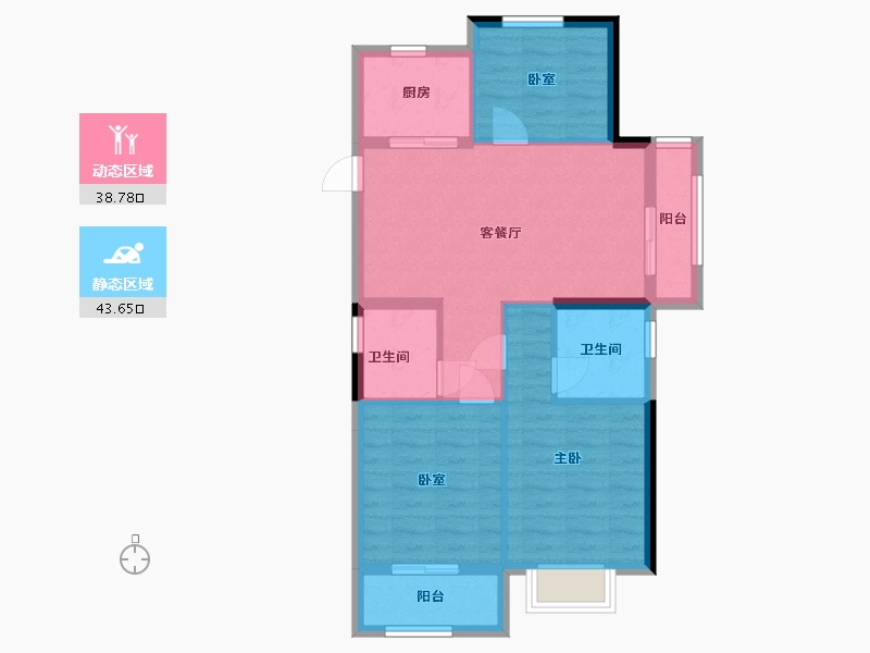 浙江省-温州市-凤起阳光-73.60-户型库-动静分区