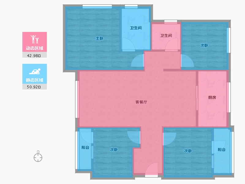 四川省-成都市-万科魅力之城-四期-60.00-户型库-动静分区