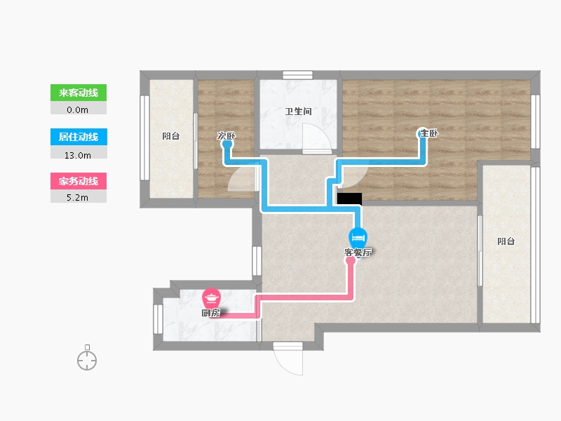 浙江省-湖州市-公园一号凯旋宫-90.00-户型库-动静线