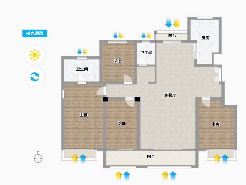 山东省-东营市-众富和悦府-150.20-户型库-采光通风