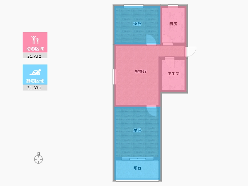 上海-上海市-淞滨支路40弄小区-55.00-户型库-动静分区