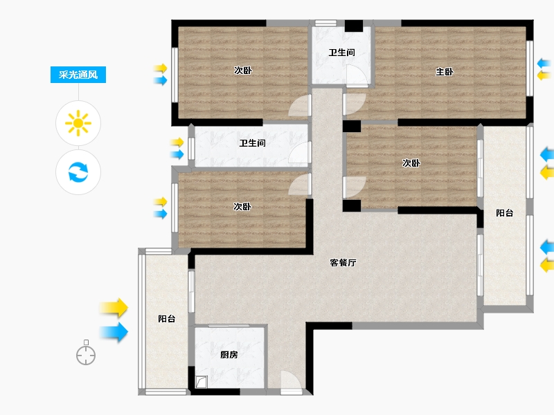 福建省-莆田市-苍口小区-140.78-户型库-采光通风