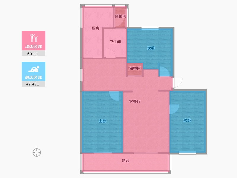 甘肃省-兰州市-发改委家属院-98.00-户型库-动静分区