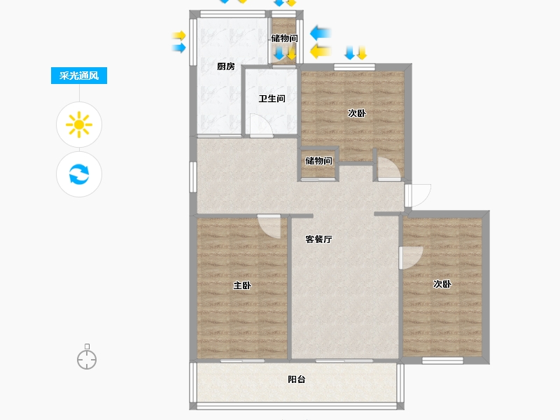 甘肃省-兰州市-发改委家属院-98.00-户型库-采光通风