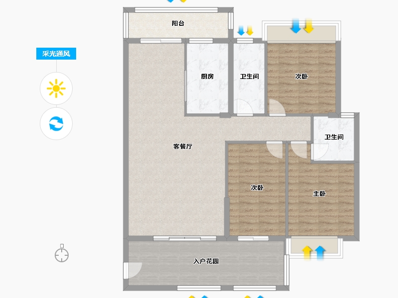 广东省-潮州市-锦峰天地-135.00-户型库-采光通风