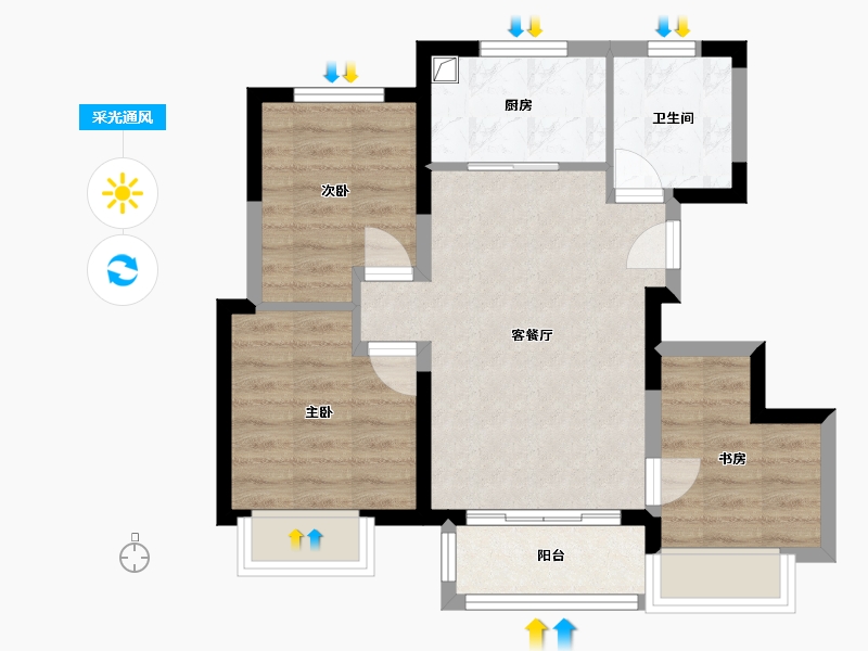 天津-天津市-中交天郡-68.00-户型库-采光通风