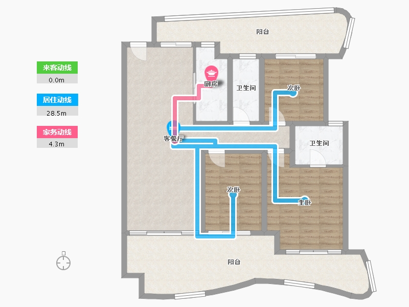 四川省-凉山彝族自治州-铁投1号院-96.00-户型库-动静线