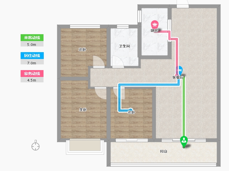 山西省-吕梁市-府南华庭-92.00-户型库-动静线