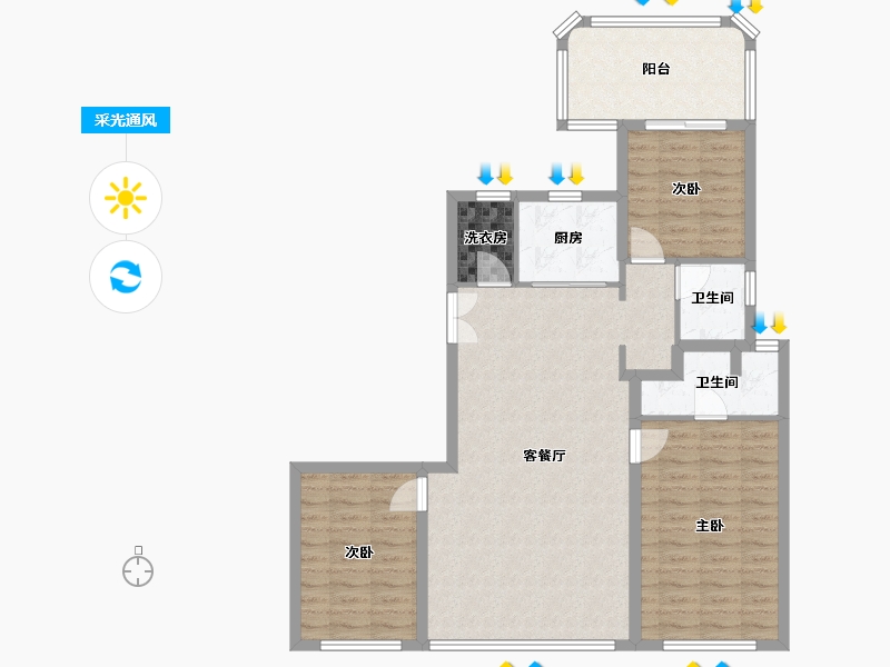 陕西省-西安市-保利云谷天汇-100.00-户型库-采光通风