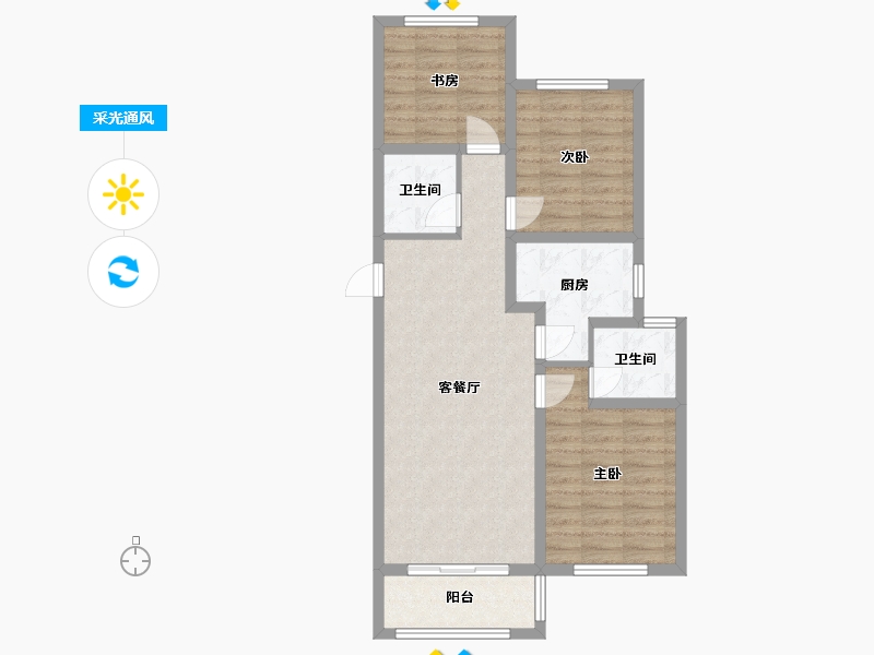 陕西省-榆林市-元驰-91.92-户型库-采光通风