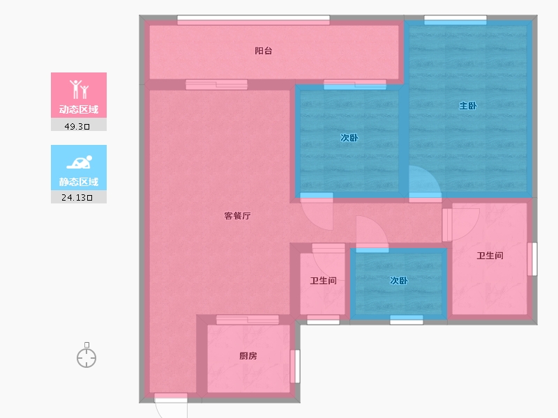 江苏省-盐城市-绿地香港新天地-90.28-户型库-动静分区