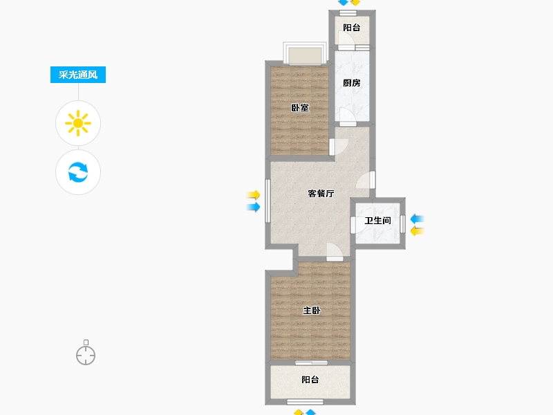 北京-北京市-六合园-65.32-户型库-采光通风