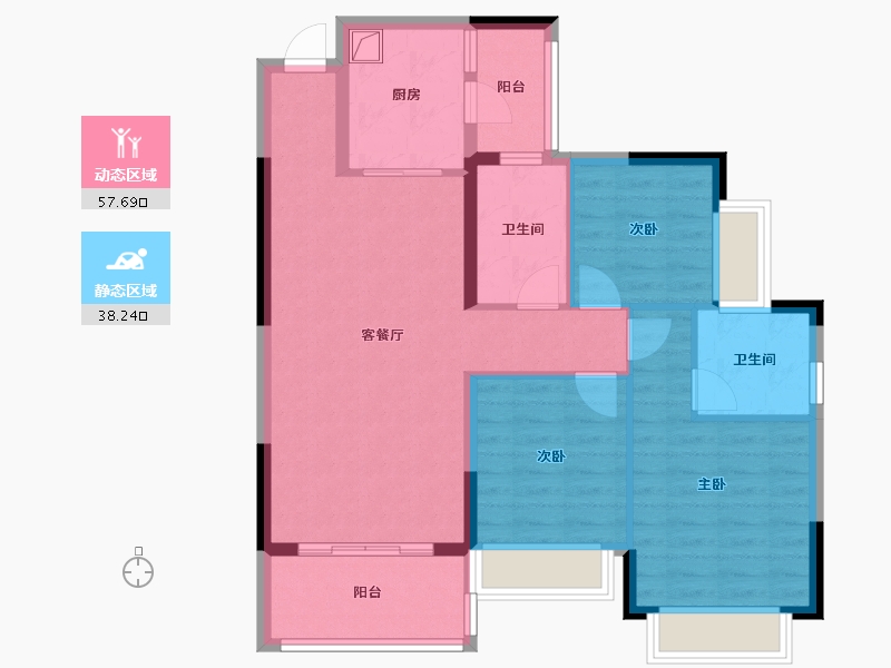 湖南省-长沙市-浏阳恒大华府4期-106.00-户型库-动静分区