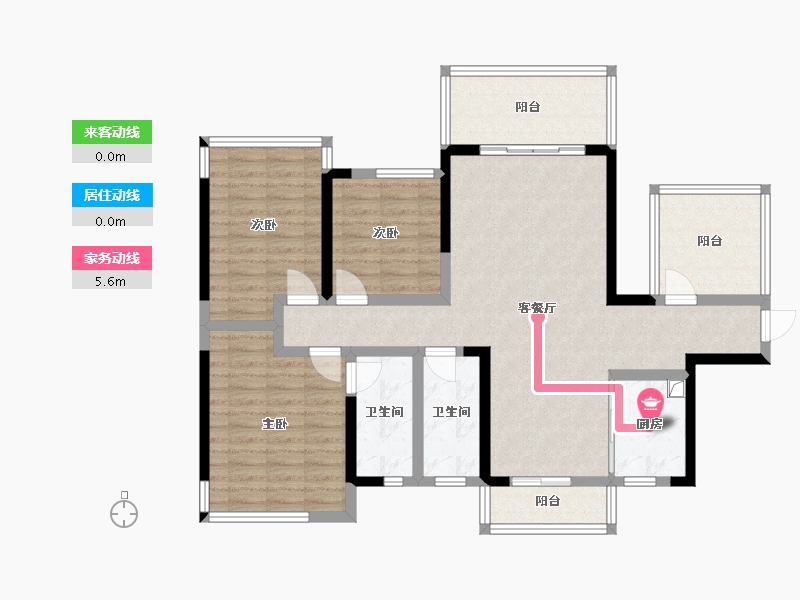 广西壮族自治区-南宁市-武鸣彰泰滨江学府-93.60-户型库-动静线