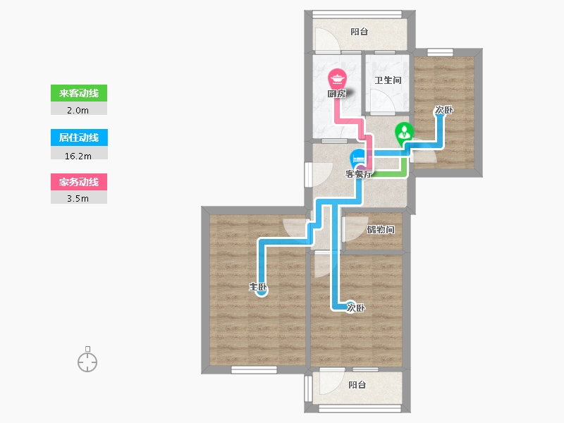 北京-北京市-和平街十一区-63.20-户型库-动静线