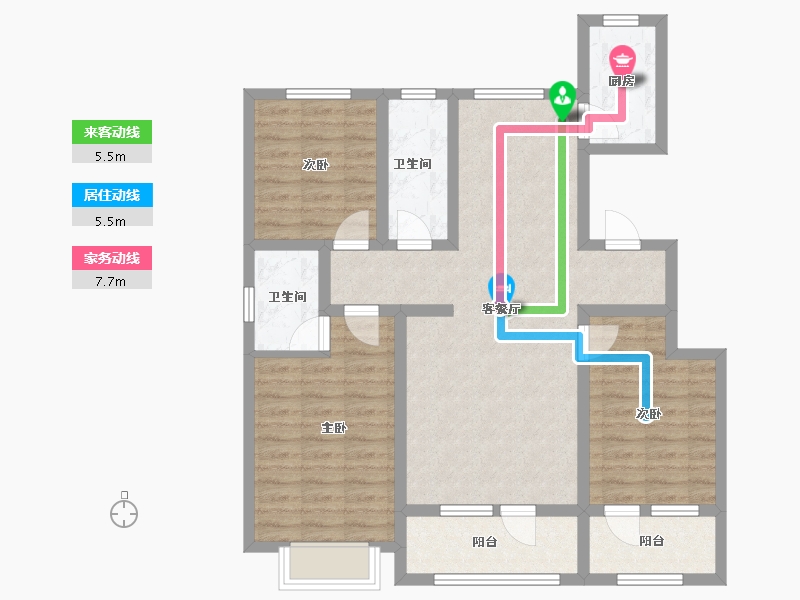 河北省-邢台市-北海十六号住宅小区-100.00-户型库-动静线