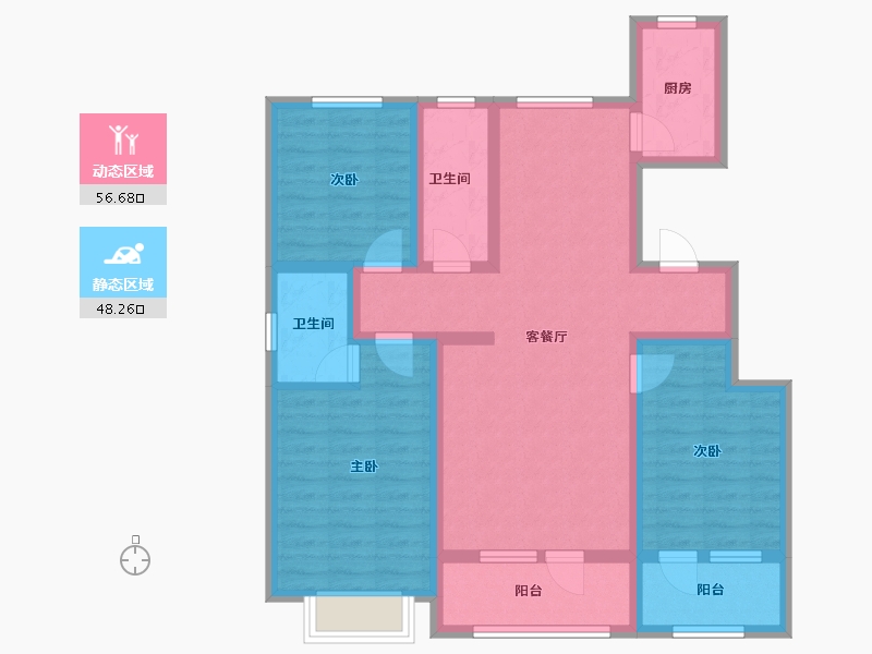 河北省-邢台市-北海十六号住宅小区-100.00-户型库-动静分区