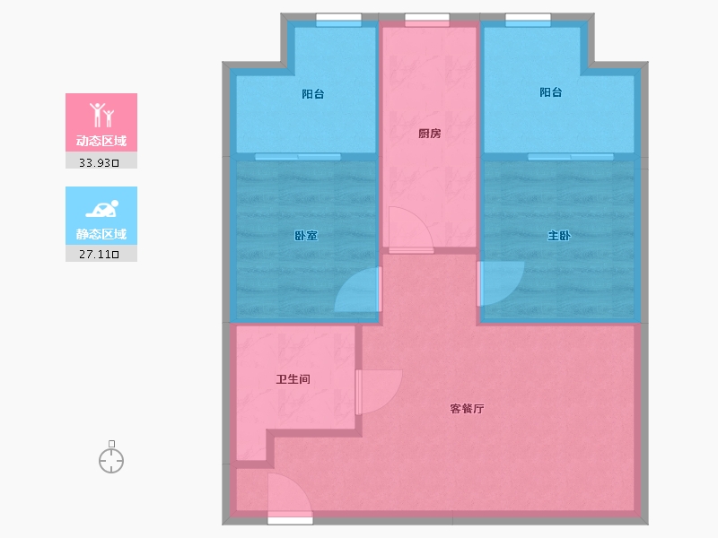 陕西省-西安市-华庭嘉苑-52.48-户型库-动静分区