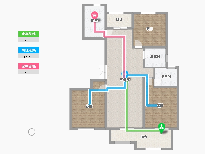 海南省-海口市-佳元江畔人家-119.19-户型库-动静线