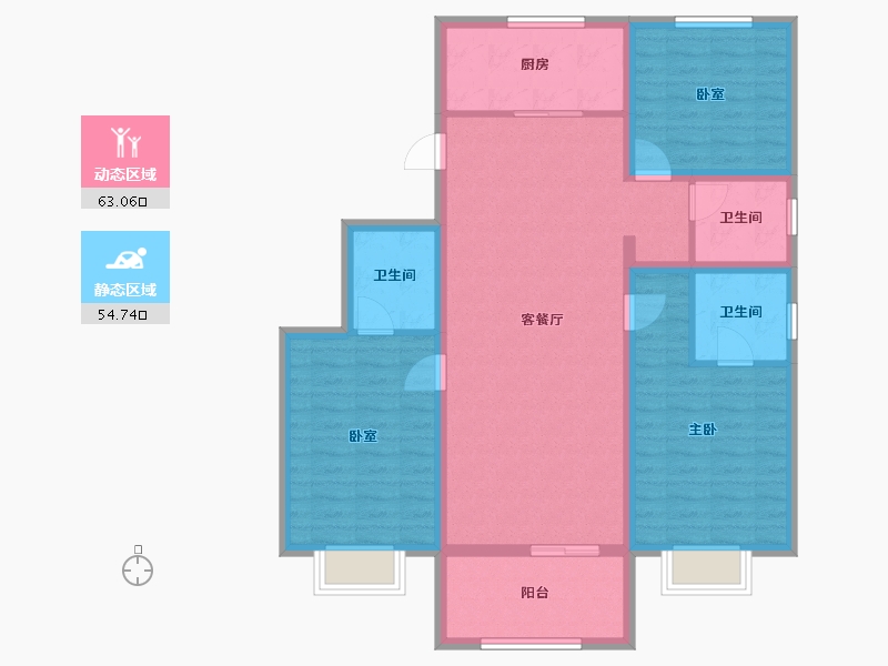 河南省-鹤壁市-建业龙门柒号院-105.60-户型库-动静分区