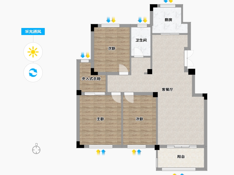 山东省-枣庄市-汇鑫华府-97.86-户型库-采光通风