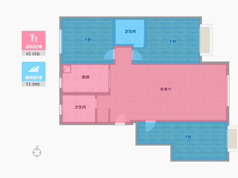 甘肃省-定西市-悦璟华府-103.63-户型库-动静分区