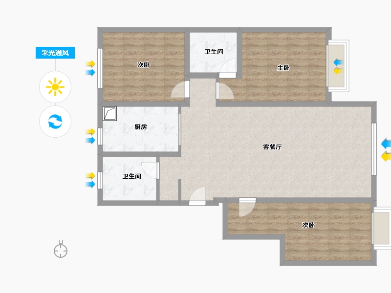 甘肃省-定西市-悦璟华府-103.63-户型库-采光通风