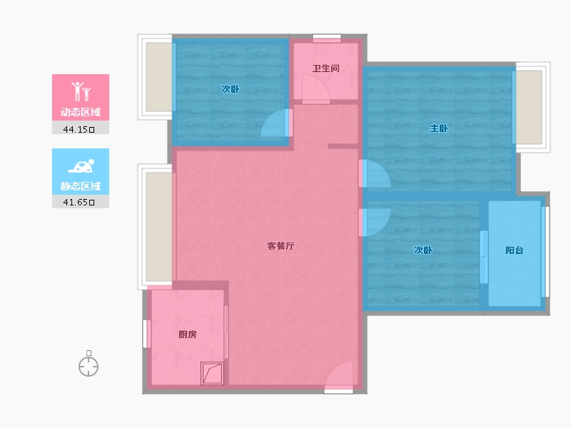 江苏省-南京市-北外滩水城-第十三街区-85.21-户型库-动静分区