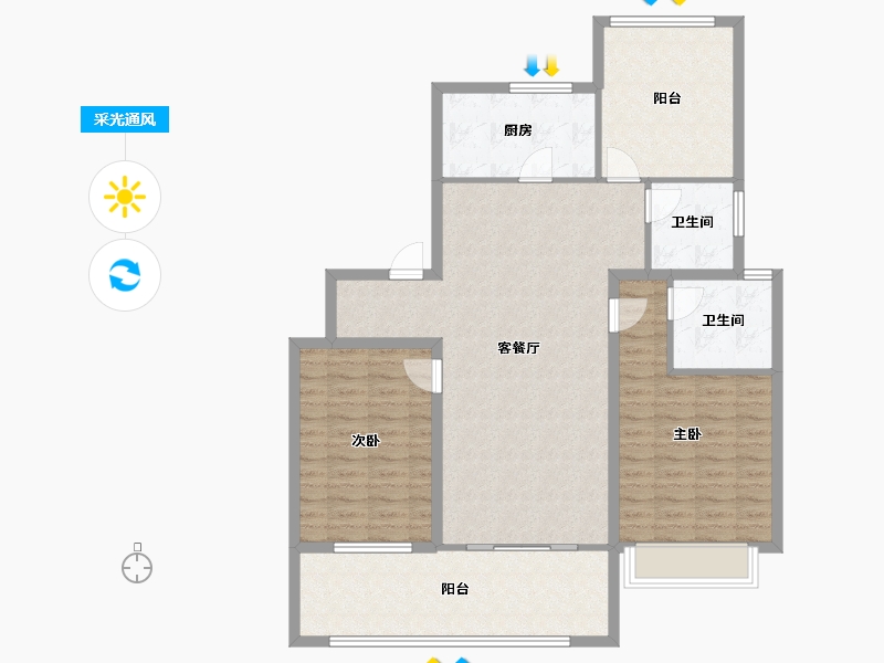 江苏省-苏州市-幸福城邦家园-99.20-户型库-采光通风