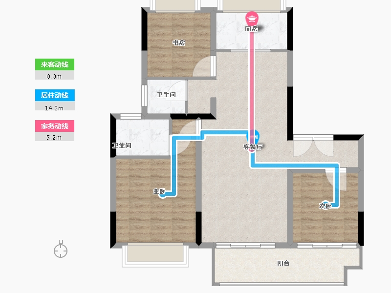 江苏省-徐州市-龙城樾府-92.80-户型库-动静线