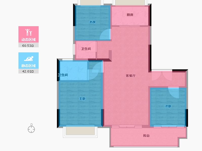 江苏省-徐州市-龙城樾府-92.80-户型库-动静分区