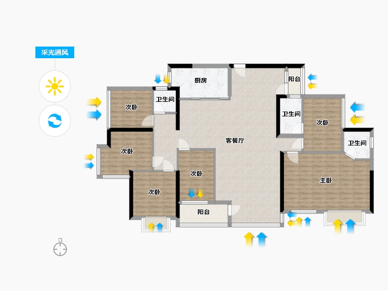 广东省-惠州市-昊翔源壹城峰荟-151.20-户型库-采光通风