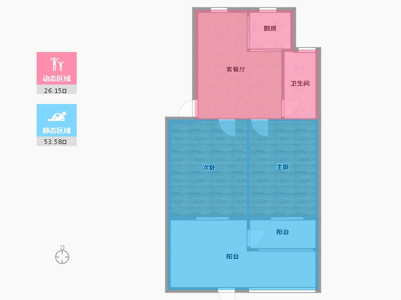 江苏省-苏州市-月浜二村-52.88-户型库-动静分区