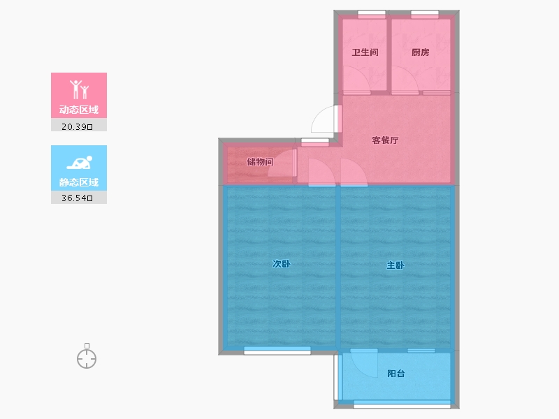 江苏省-无锡市-广丰三村-63.60-户型库-动静分区