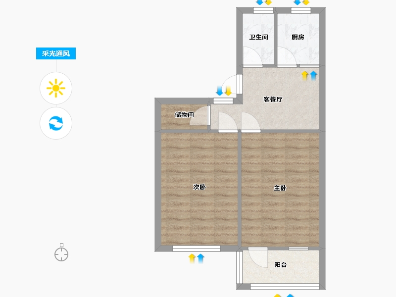 江苏省-无锡市-广丰三村-63.60-户型库-采光通风