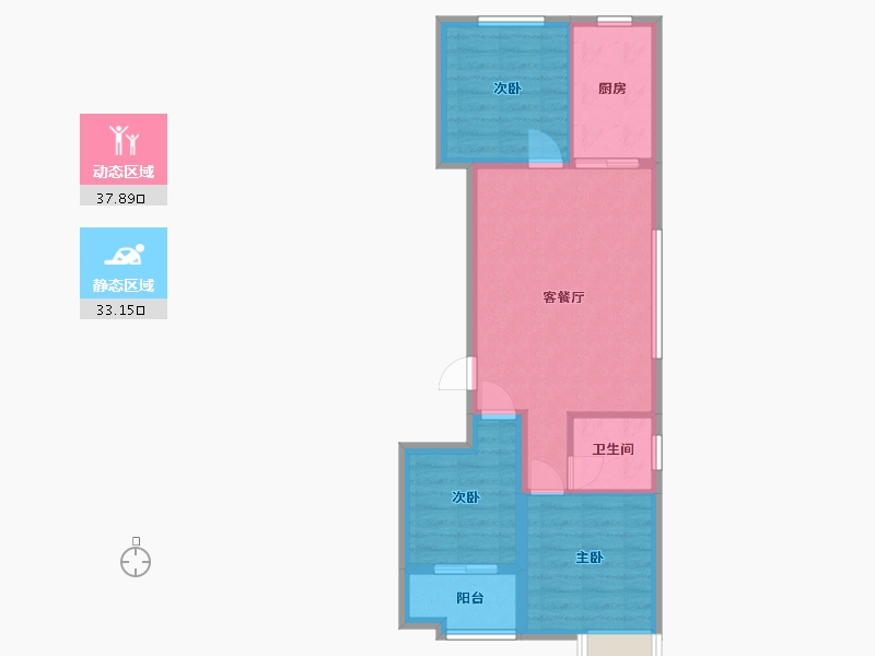 河北省-邯郸市-太行嘉苑-72.00-户型库-动静分区