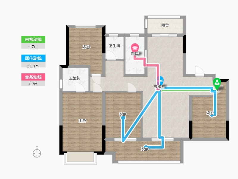 山东省-淄博市-君悦府-118.54-户型库-动静线