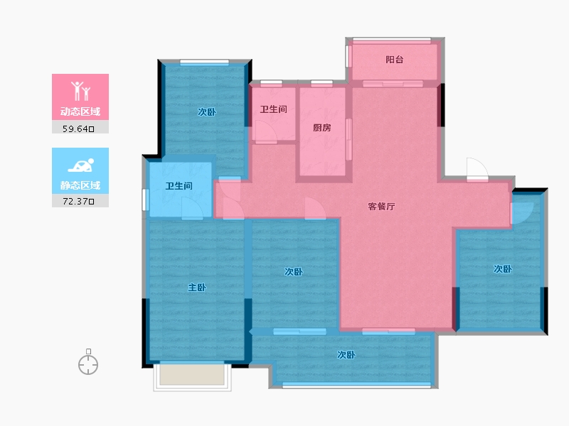 山东省-淄博市-君悦府-118.54-户型库-动静分区