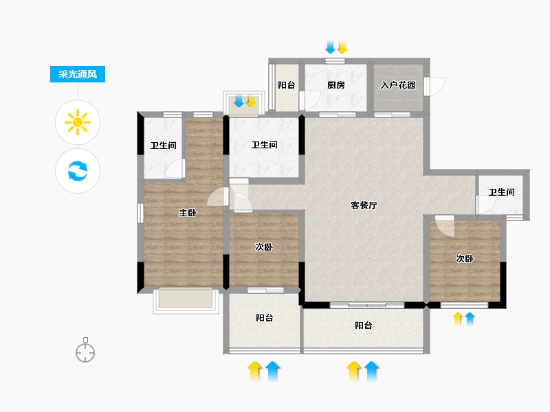 广西壮族自治区-钦州市-泰丰林湖美地-104.00-户型库-采光通风