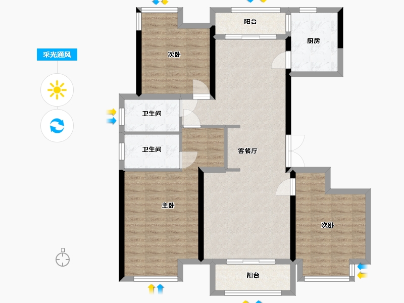 江西省-南昌市-文全-104.80-户型库-采光通风