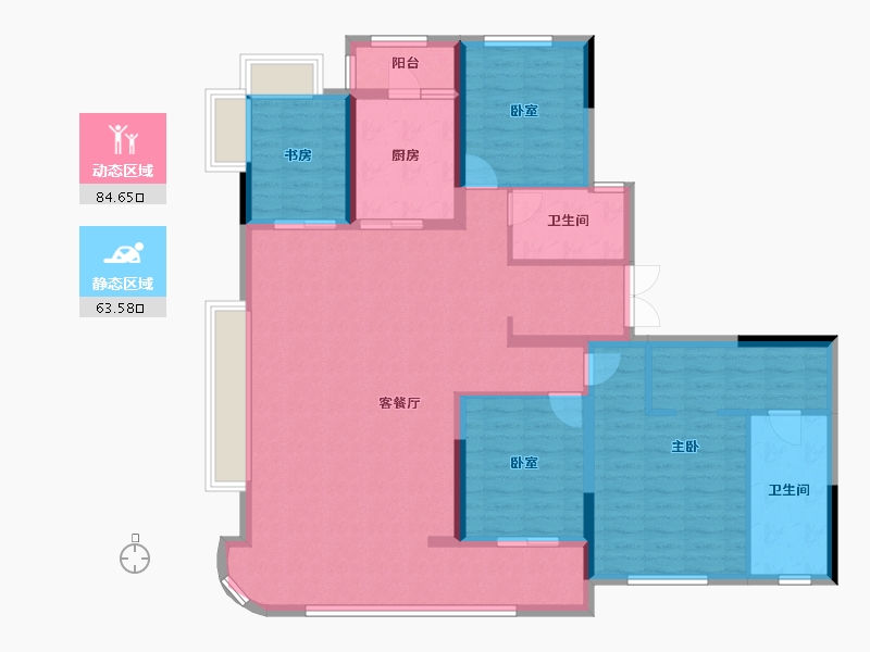 四川省-成都市-华润未来之城-132.00-户型库-动静分区