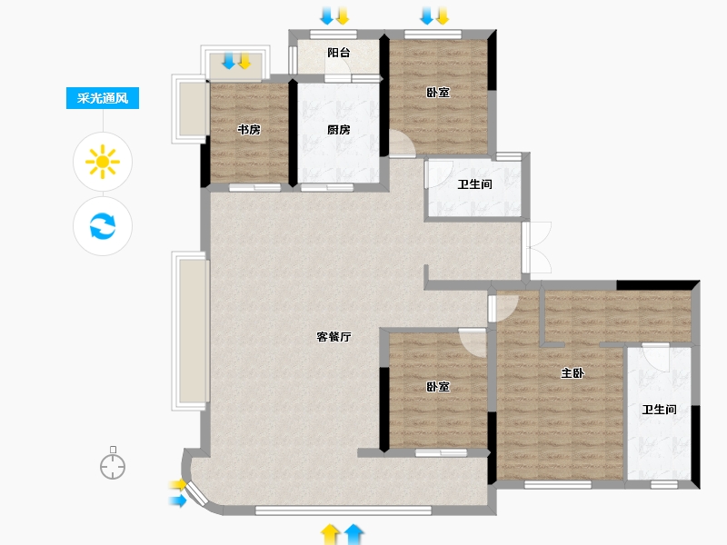 四川省-成都市-华润未来之城-132.00-户型库-采光通风