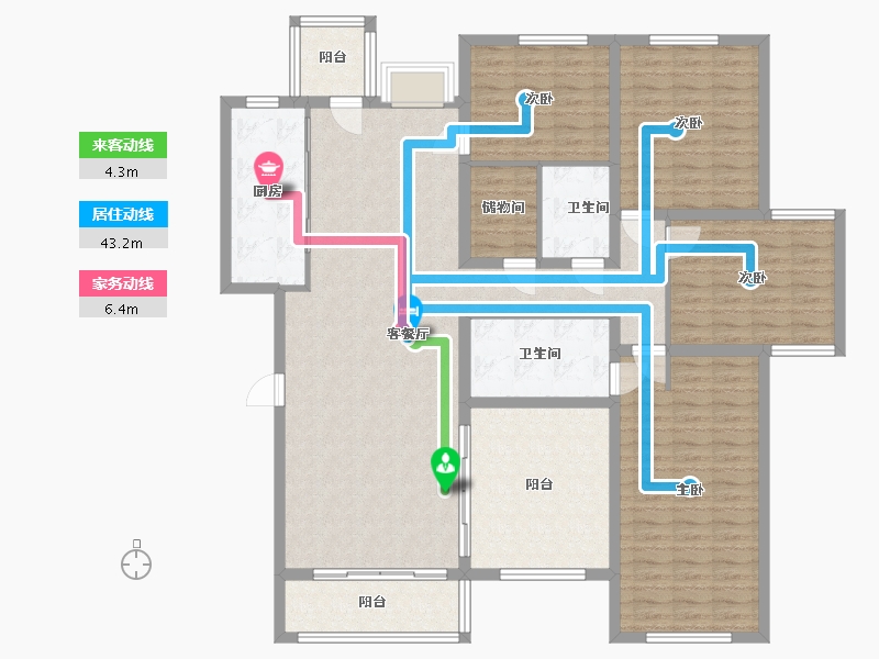 北京-北京市-草桥欣园小区-三区-154.40-户型库-动静线