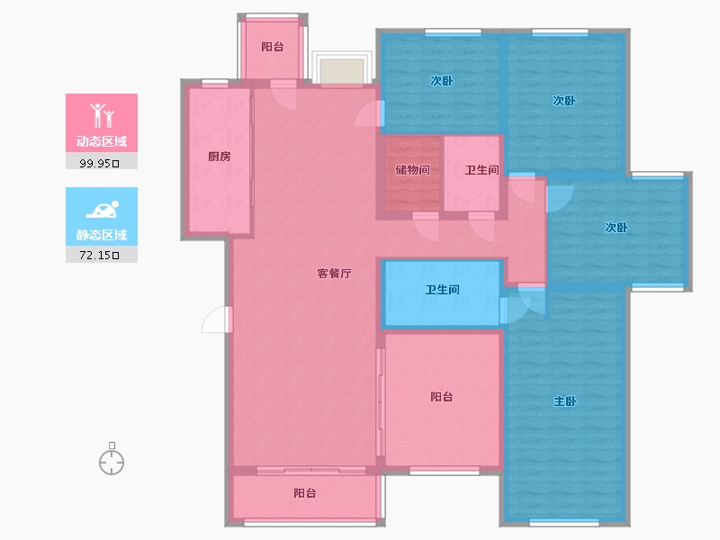 北京-北京市-草桥欣园小区-三区-154.40-户型库-动静分区