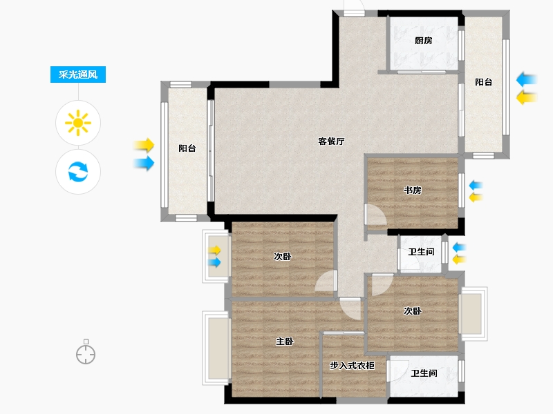 福建省-泉州市-群华雅苑-120.09-户型库-采光通风