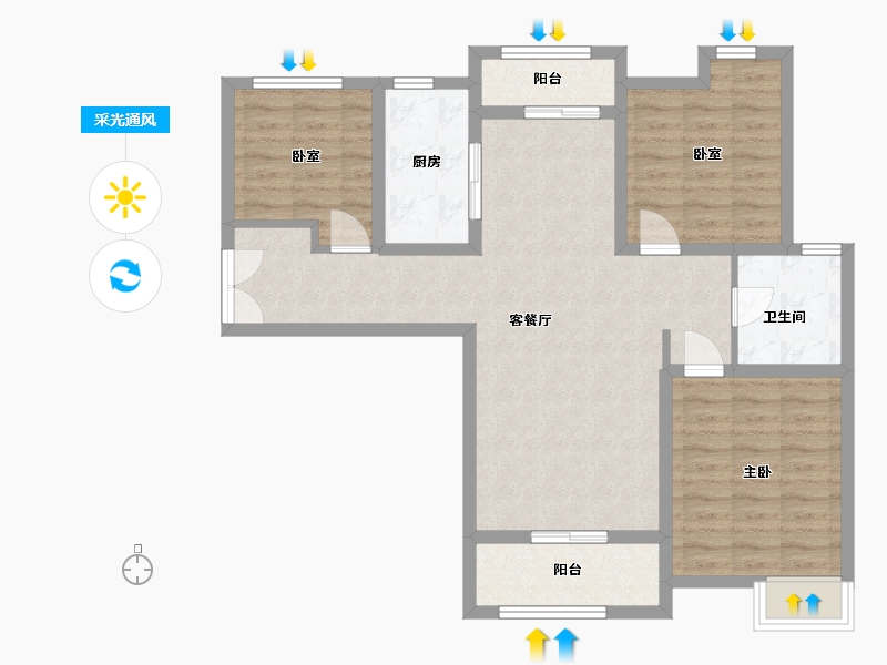 宁夏回族自治区-银川市-金盛阅景-100.00-户型库-采光通风