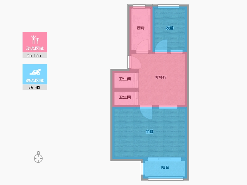 北京-北京市-甜水园北里-48.00-户型库-动静分区