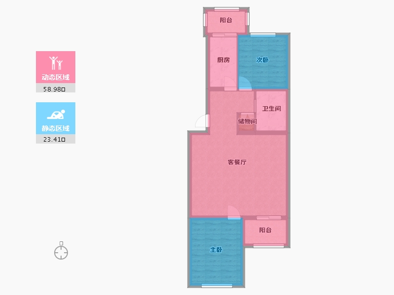 北京-北京市-定慧北里-70.46-户型库-动静分区